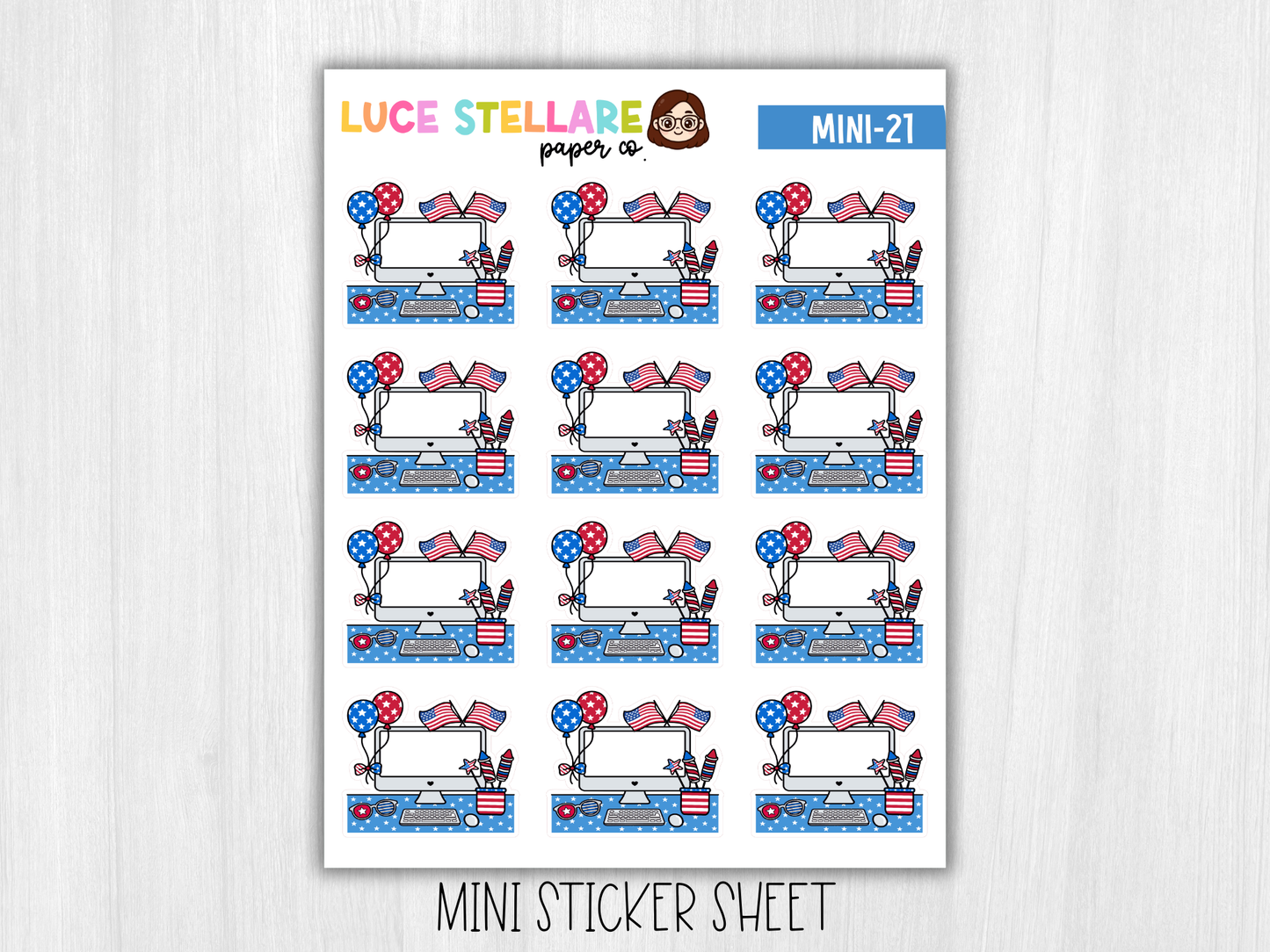 4th Of July Computer  Stickers / M-21