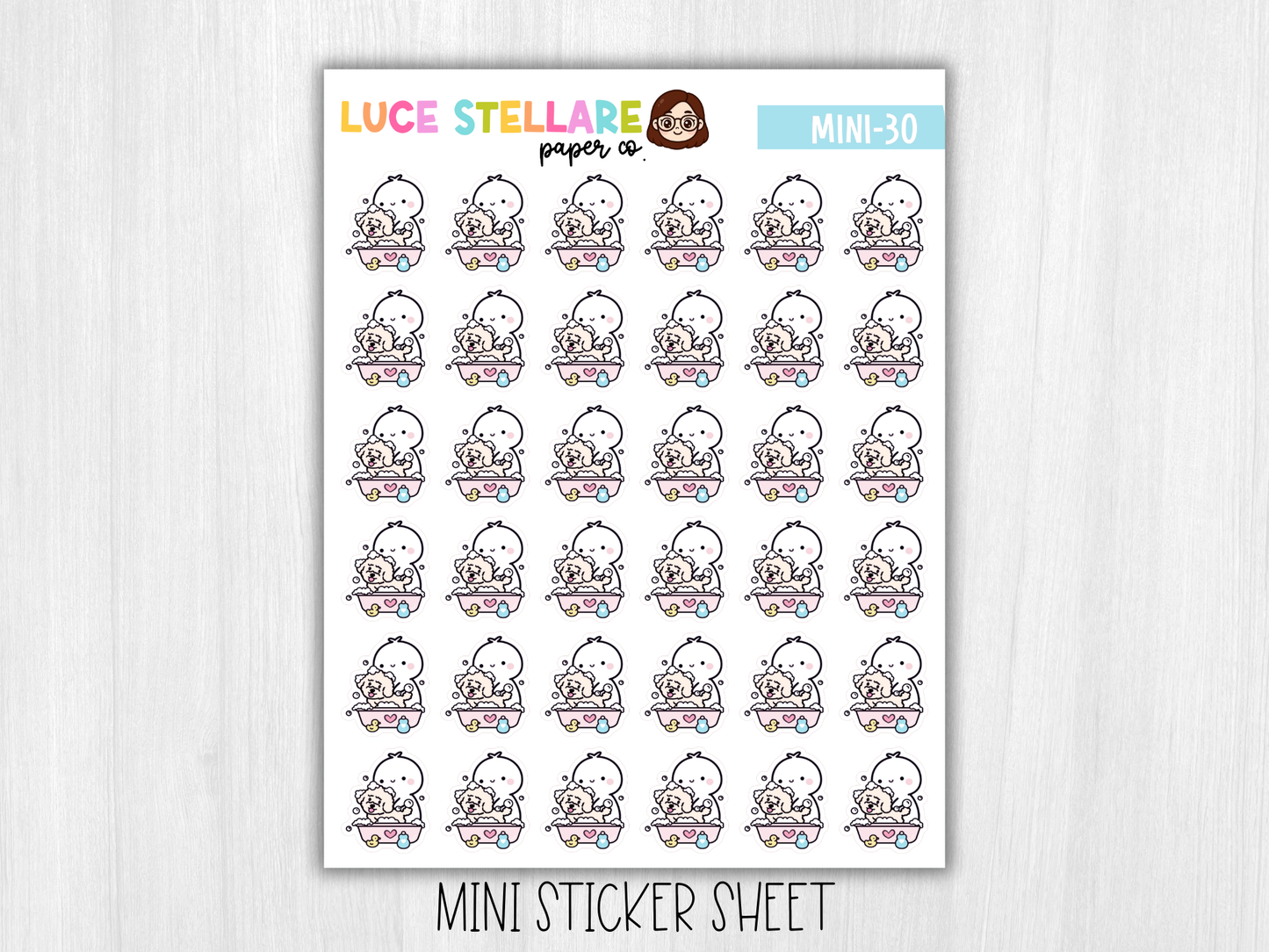 Dog Bath Sticker Sheet / M-30