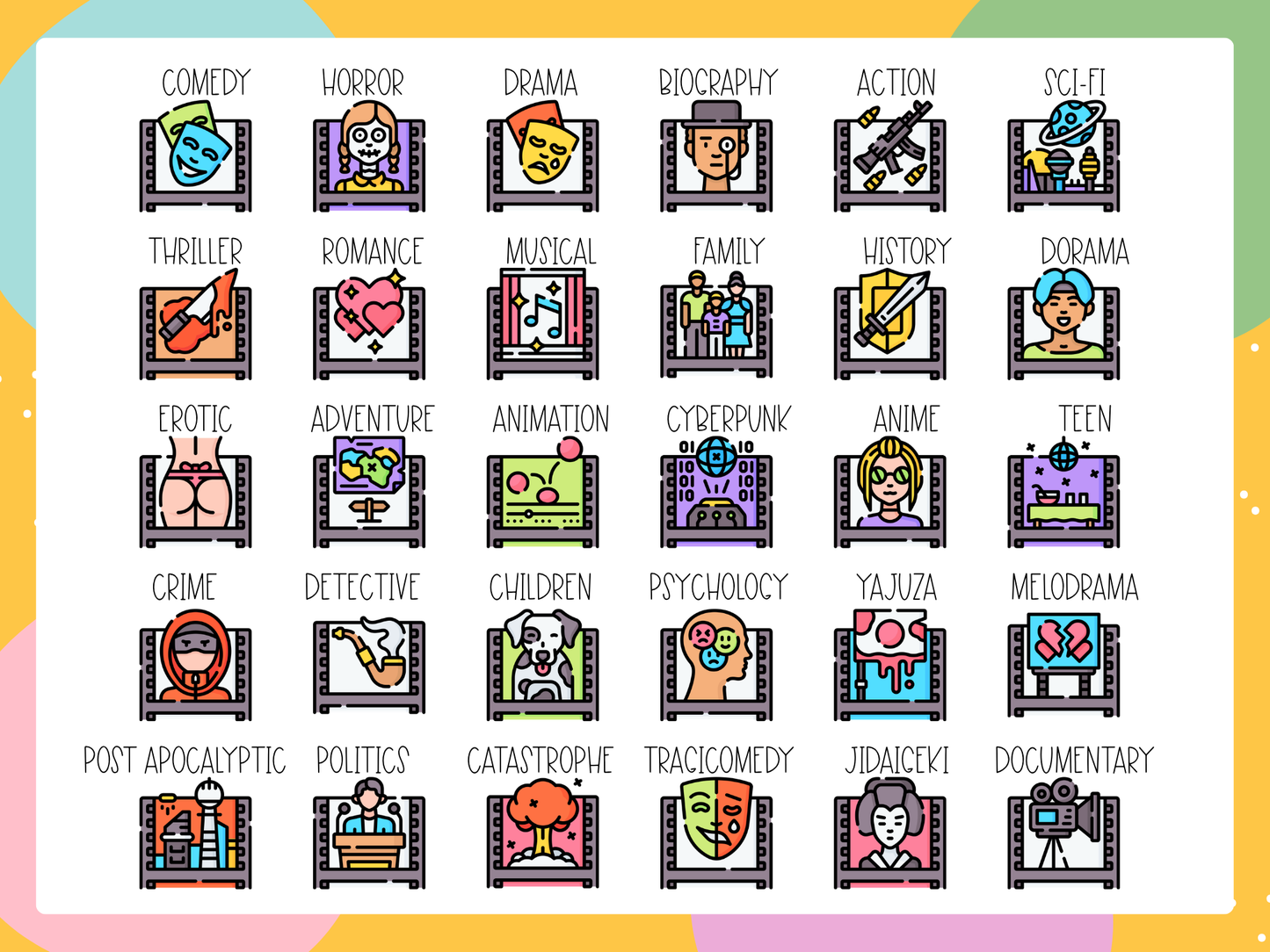 Movies Planner Stickers / KW-03