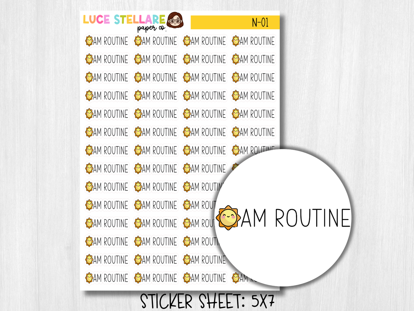 Morning Routine Planner Stickers / N-01