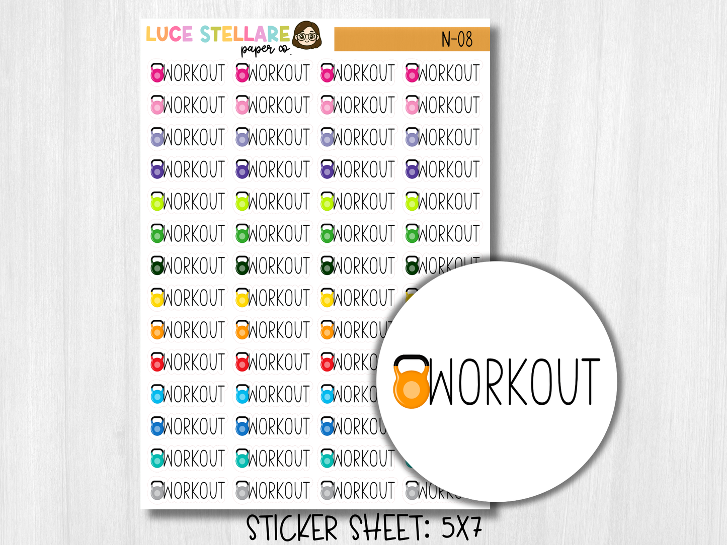 Workout Reminder Planner Stickers / N-08