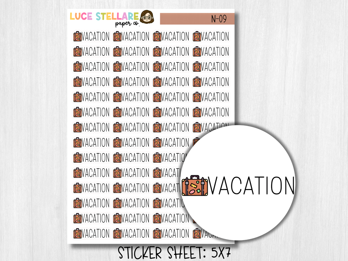 Vacation Reminder Planner Stickers / N-09