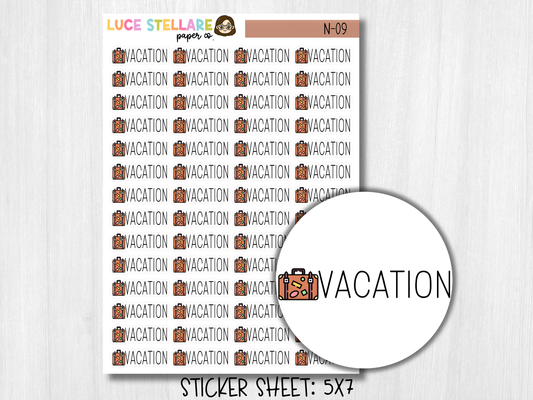 Vacation Reminder Planner Stickers / N-09