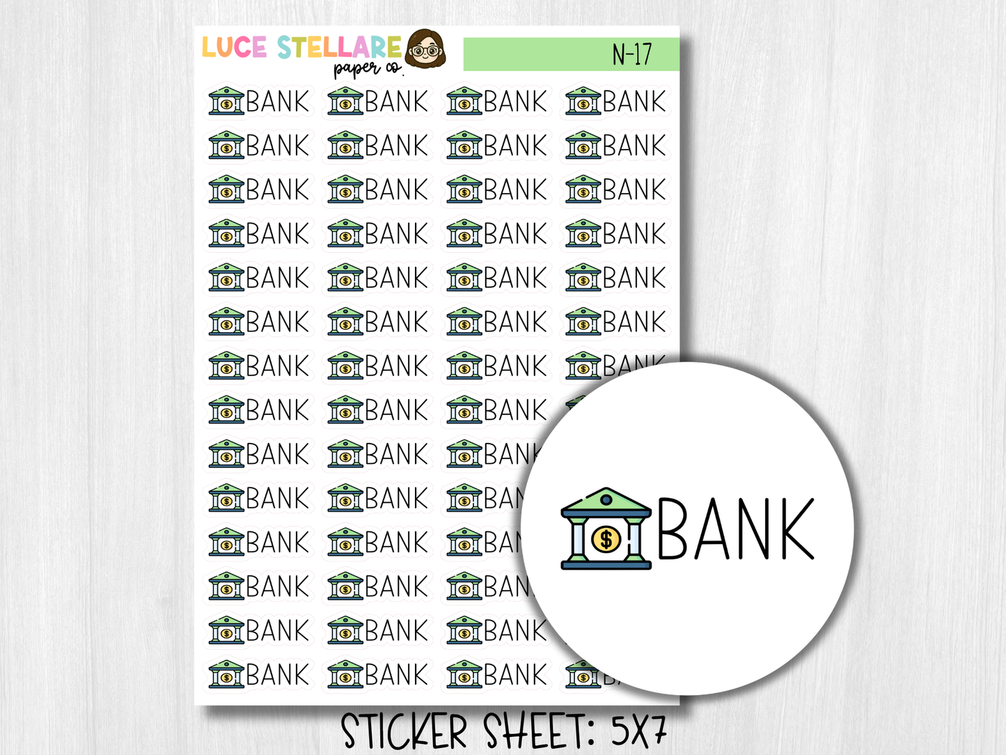 Bank Run Reminder Planner Stickers / N-17