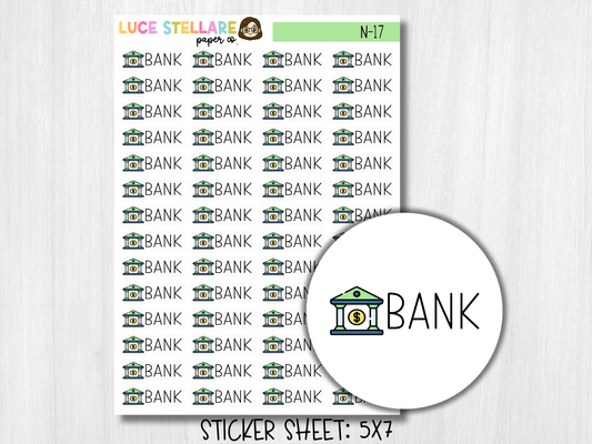 Bank Run Reminder Planner Stickers / N-17