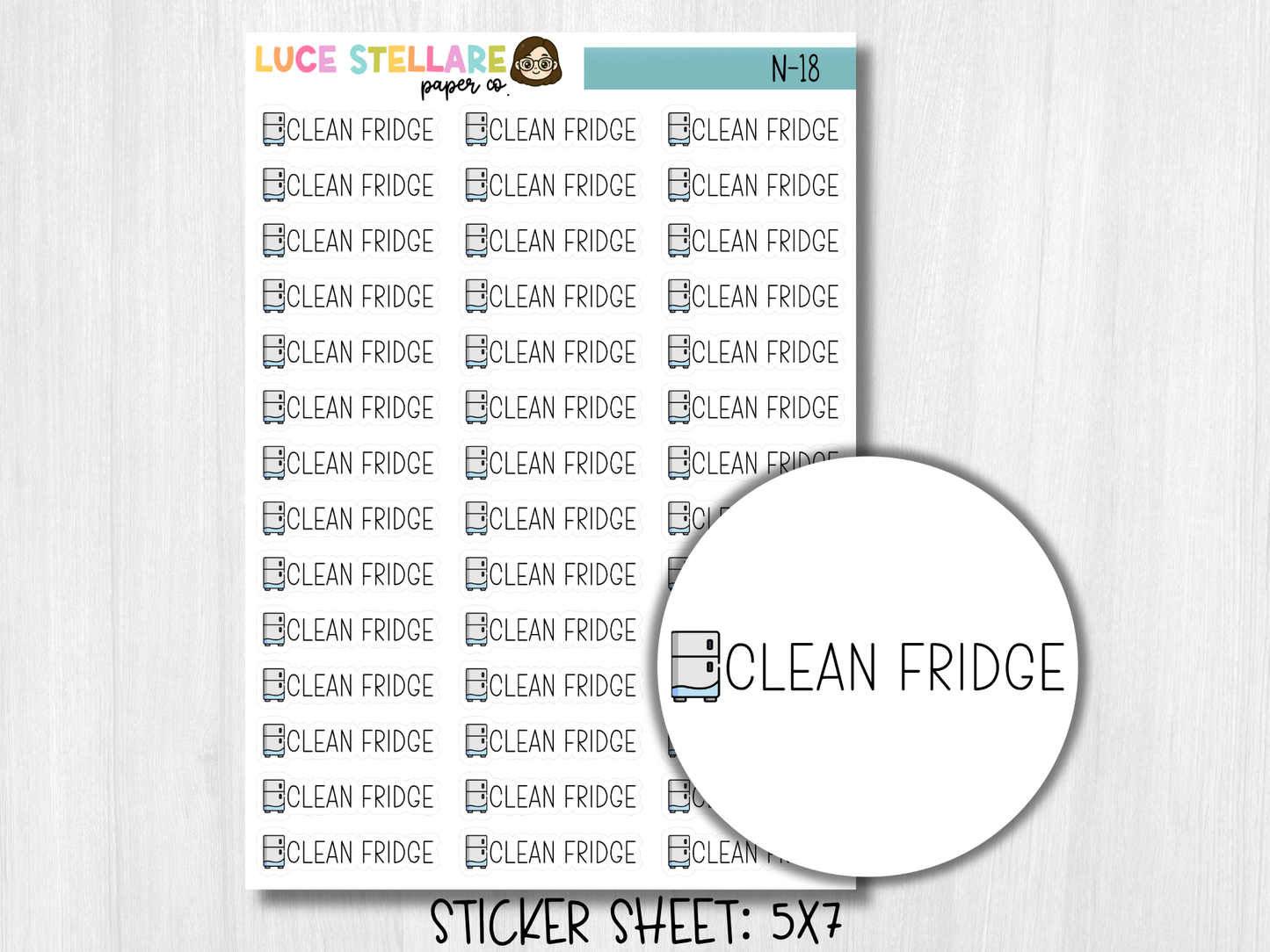 Clean Fridge Reminder Planner Stickers / N-18