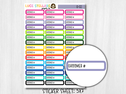 Groomer Reminder Planner Stickers/ O-02