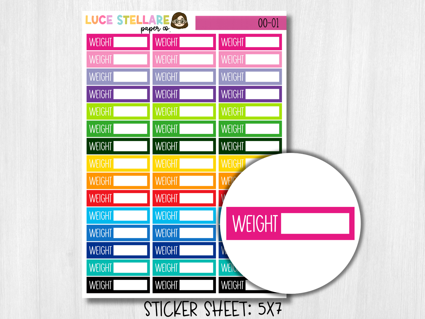 Weight Tracker Planner Stickers / OO-01