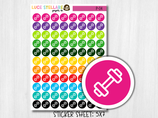 Workout Dots Planner Stickers / P-04