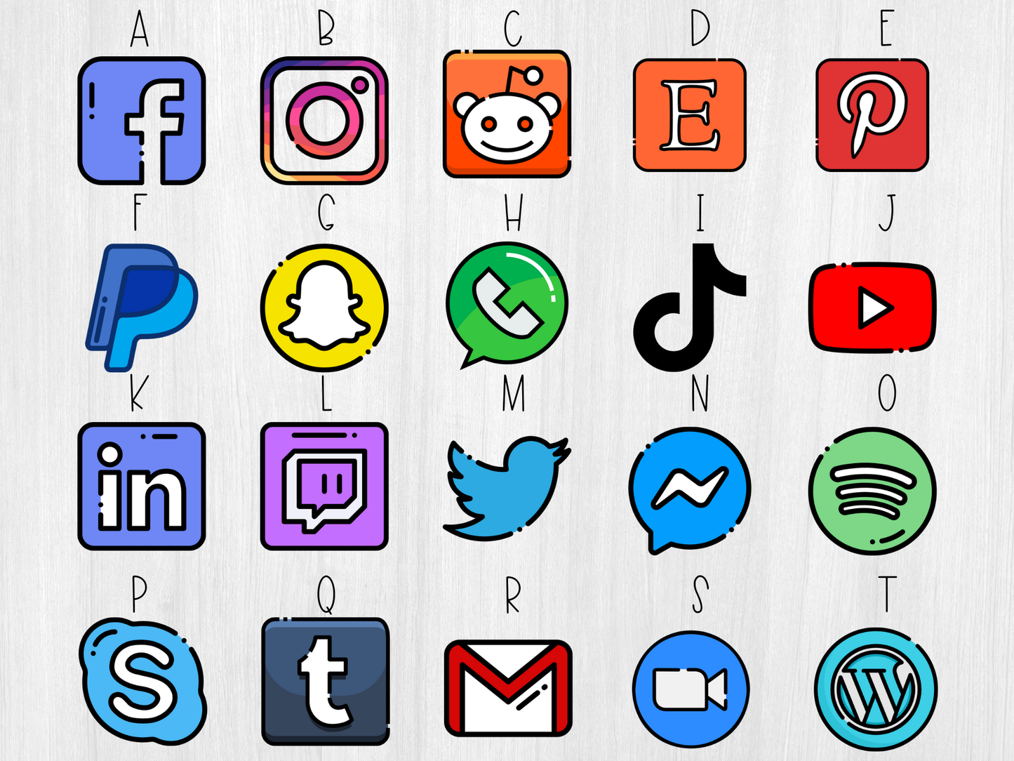 Social Media Icon Planner Stickers / B-43