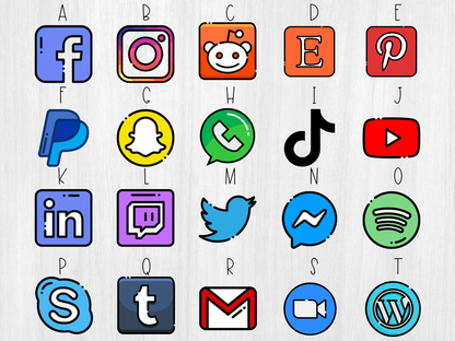 Social Media Icon Planner Stickers / B-43