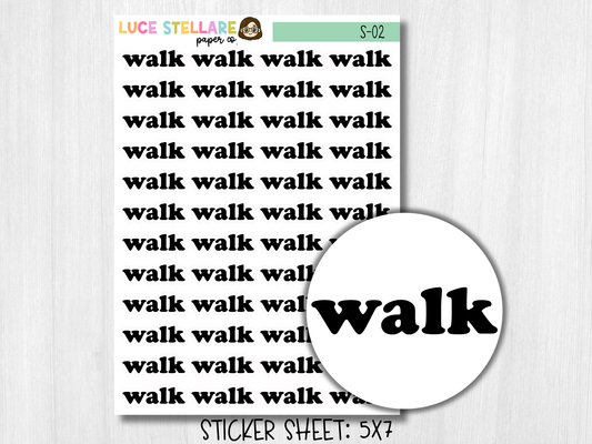 Walk Script Planner Stickers /S-02