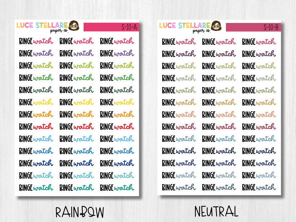 Binge Watch Script Planner Stickers / S-10