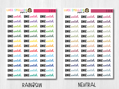 Binge Watch Script Planner Stickers / S-10