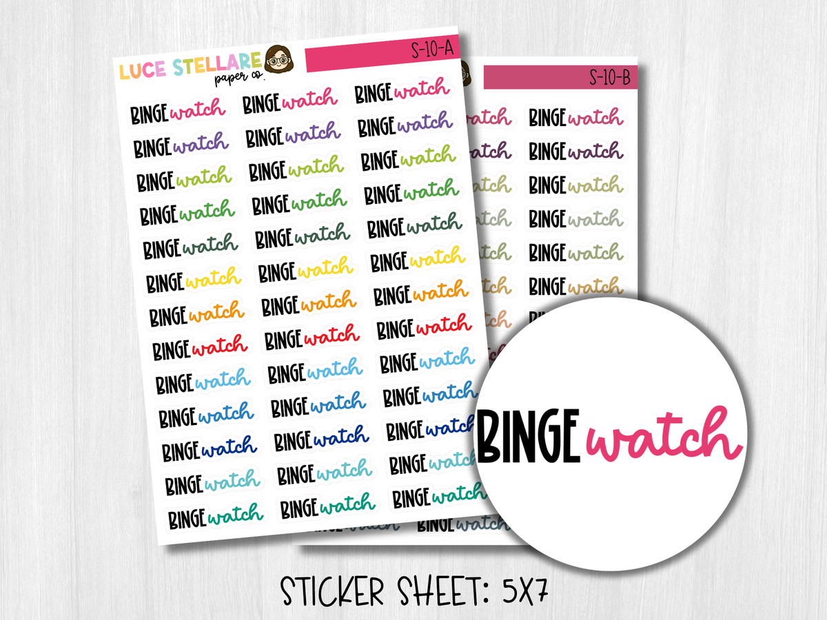 Binge Watch Script Planner Stickers / S-10