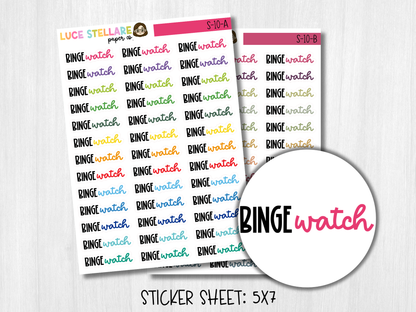 Binge Watch Script Planner Stickers / S-10