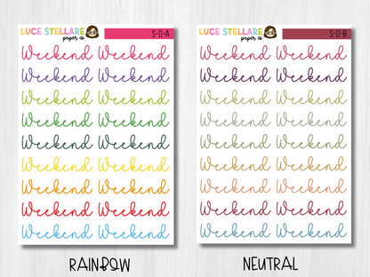 Weekend Script Planner Stickers / S-11