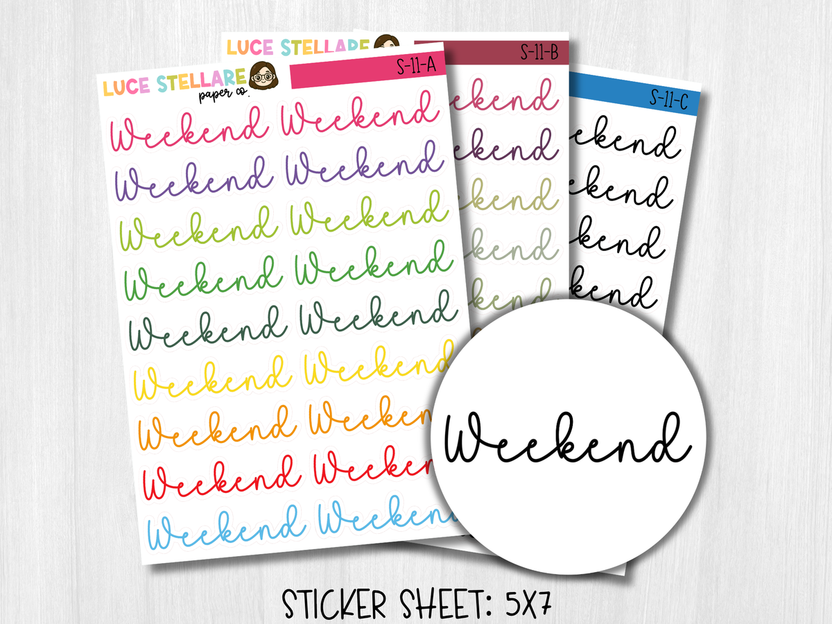 Weekend Script Planner Stickers / S-11
