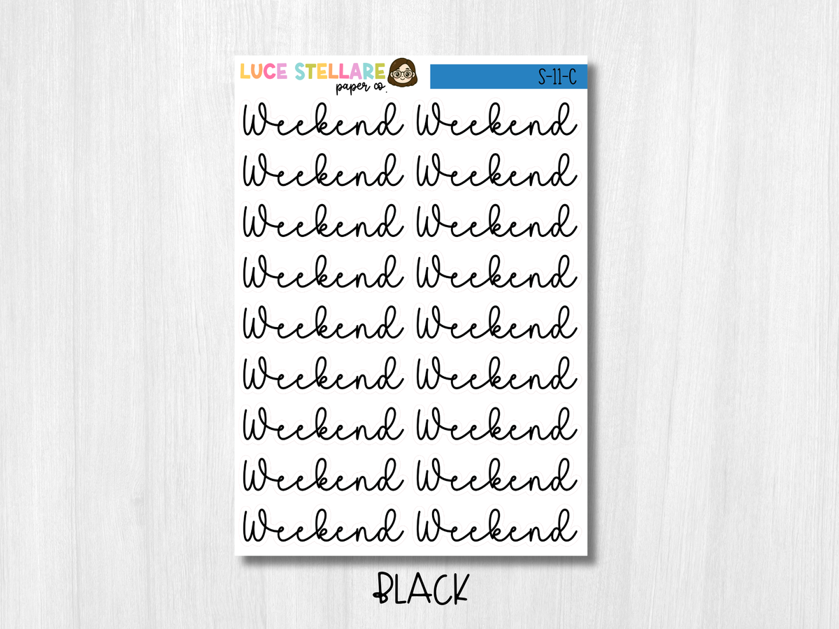 Weekend Script Planner Stickers / S-11