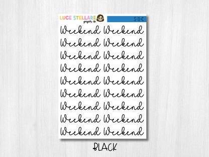 Weekend Script Planner Stickers / S-11