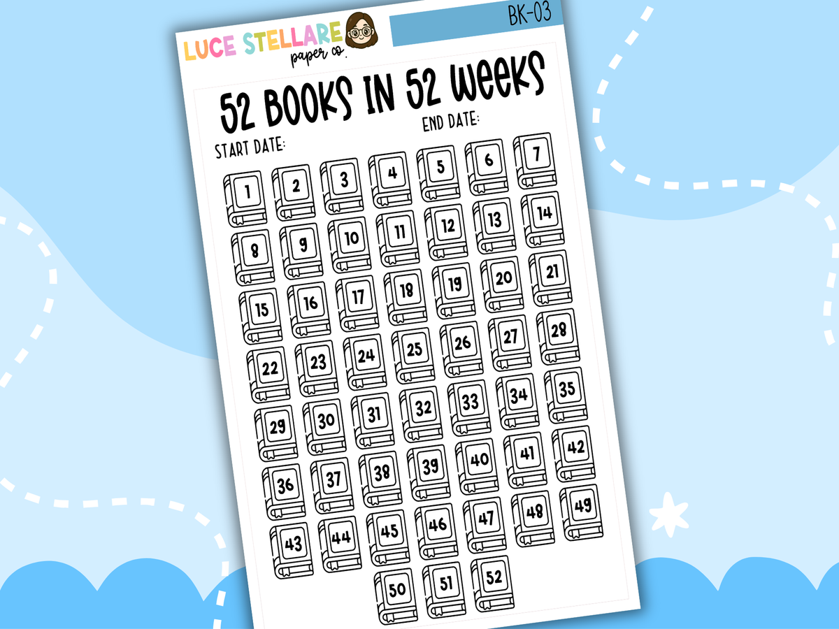 52 Books in 52 Weeks Journal Stickers / BK-03