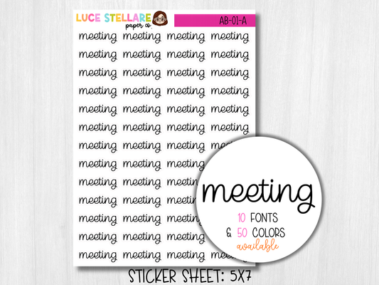 Meeting Script Planner Stickers / AB-01