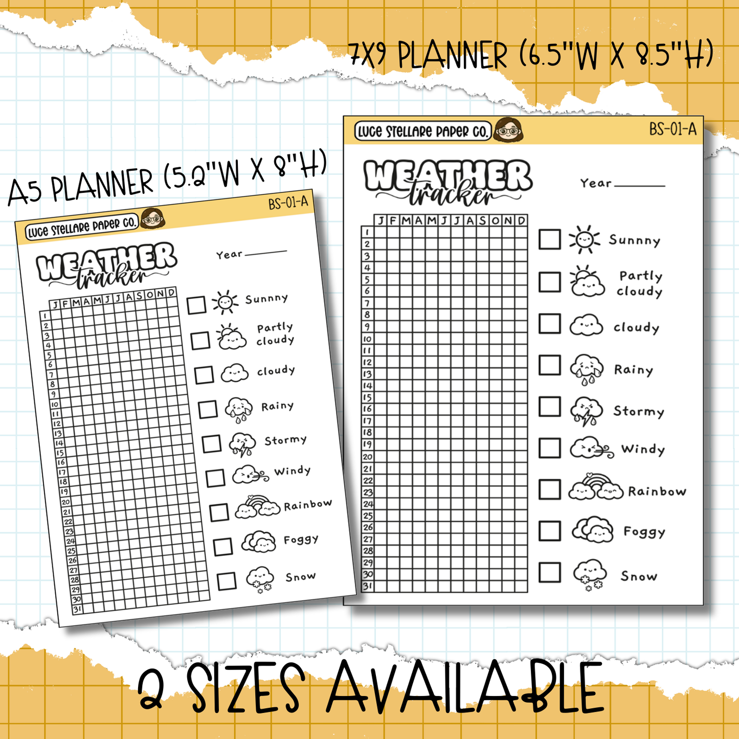 Weather Tracker Full Page Stickers / BS-01