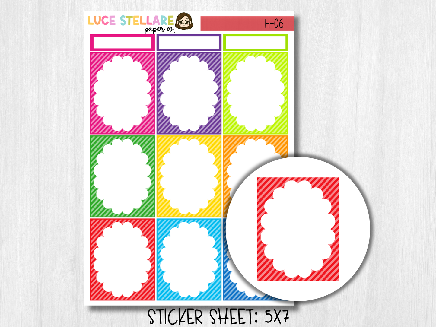 Bubble Full Boxes Planner Stickers / H-06