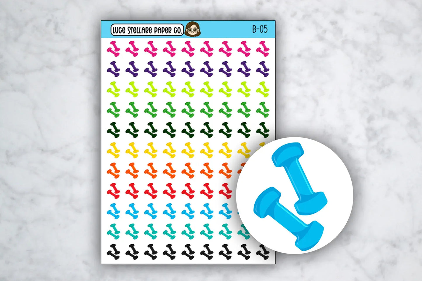 Dumbbell Workout  Sticker Sheet / B-05