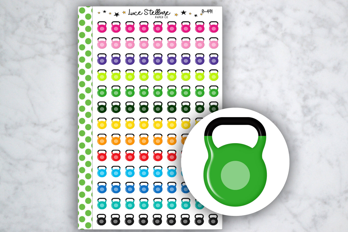 Kettlebell Planner Stickers / B-491