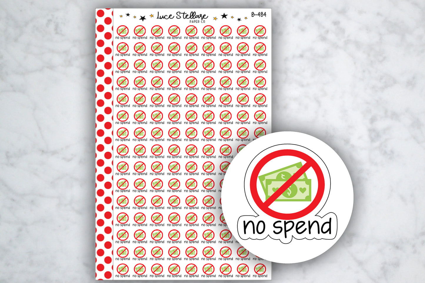 No Spend Tracker Stickers / B-484