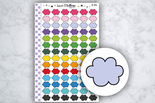 Doodle Cloud Box Planner Stickers /  B-352
