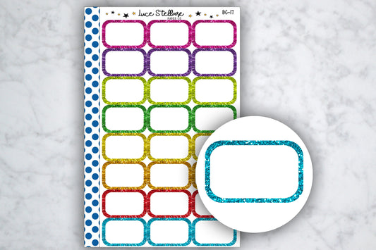 Glitter Half Box Stickers /  BC-17
