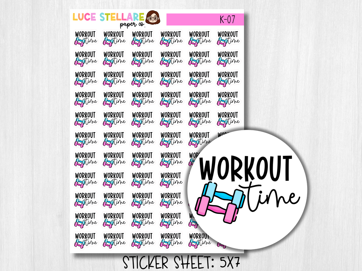 Workout Time Reminder Planner Stickers / K-07